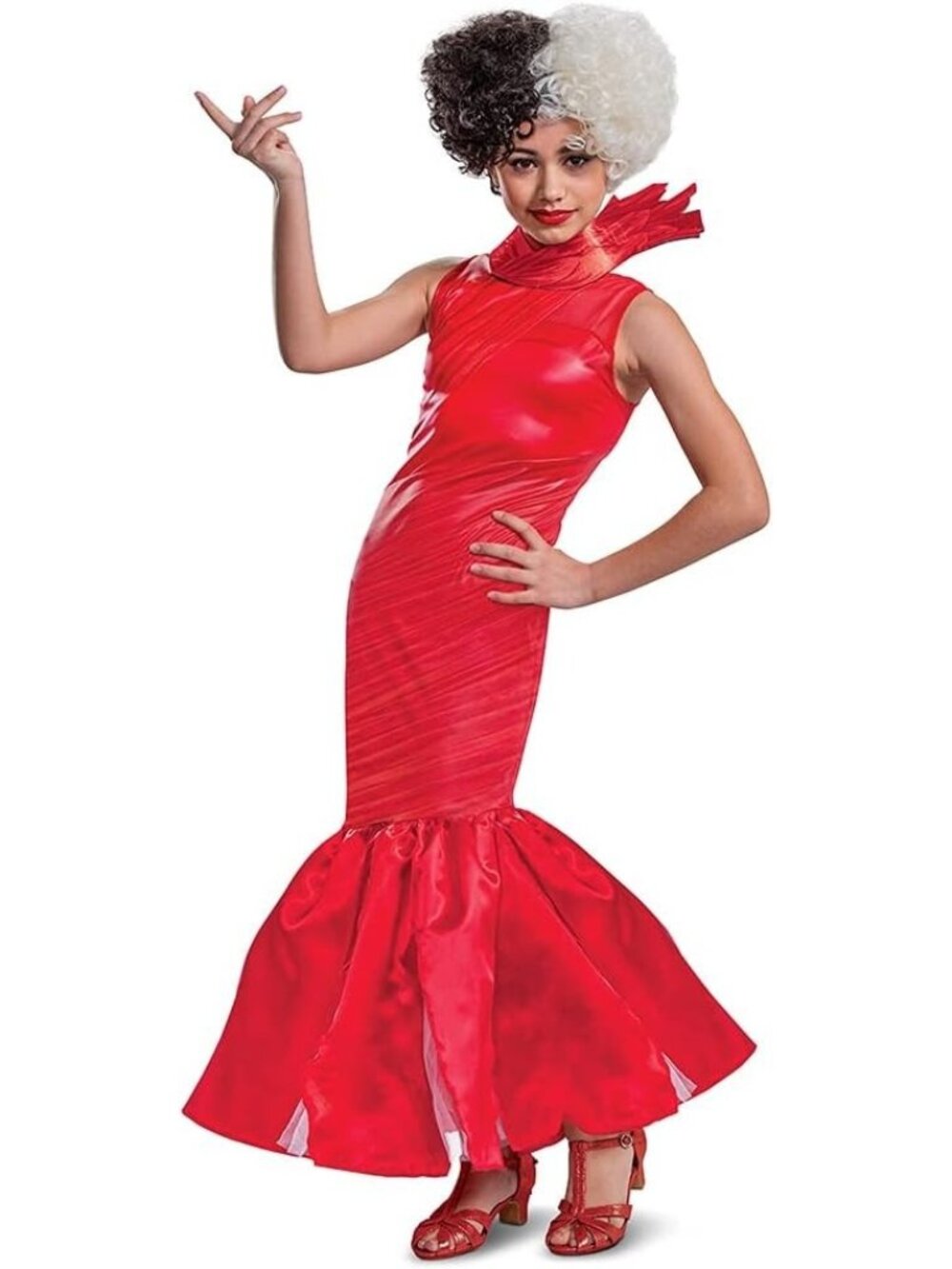 Disguise Cruella Deluxe Child Costume, Small 5-7, Red Dress New